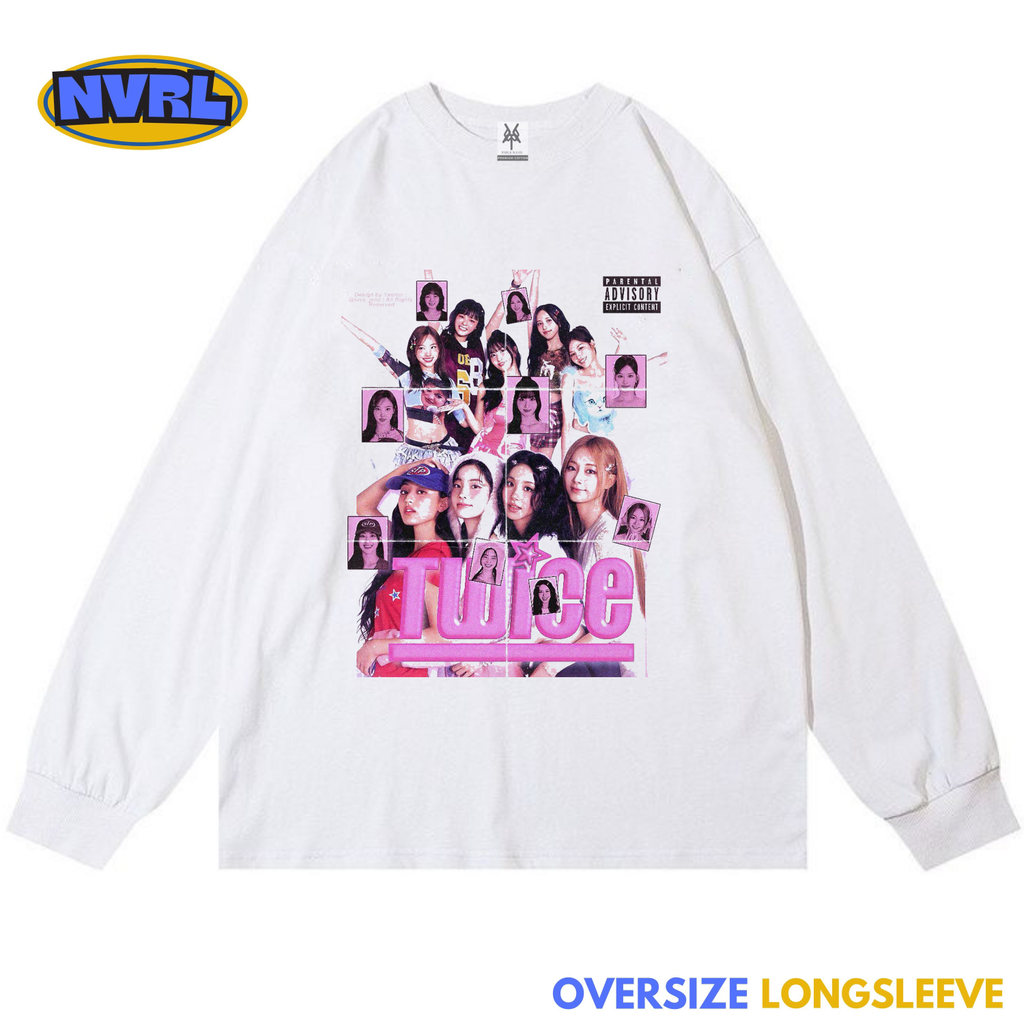 NVRL MERCH Kaos oversize longsleeve twice vintage tee