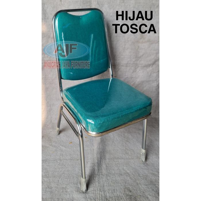 (Mega Home Store) Kursi Susun kantor/ Kursi Tumpuk/ Kursi Bangku Hajatan kualitas Futura - Hijau Tos