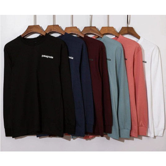 ATASAN PRIA BAJU KAOS New BEAMS Patagonia Men Women Print Round Neck Casual Long Sleeve t-Shirt 0713