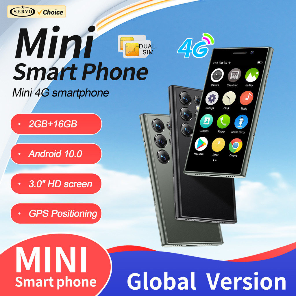 SERVO S24 MINI 4G LTE Smartphone Android System 2GB+16GB Play Store WhatsAPP WiFi Face Unlock 3.0" S
