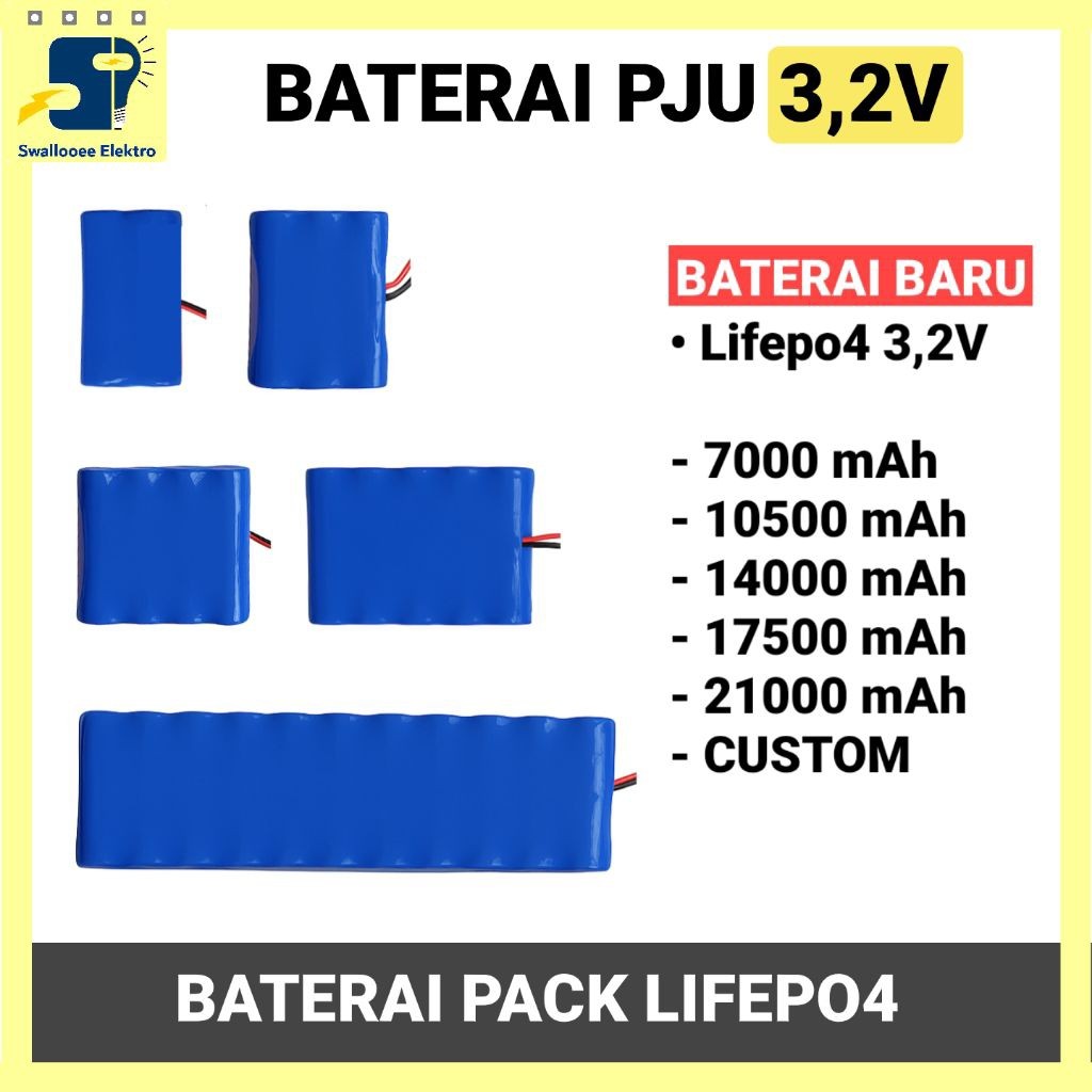 Baterai pack Lifepo4 Baterai Lampu PJU Tenaga Surya CUSTOM