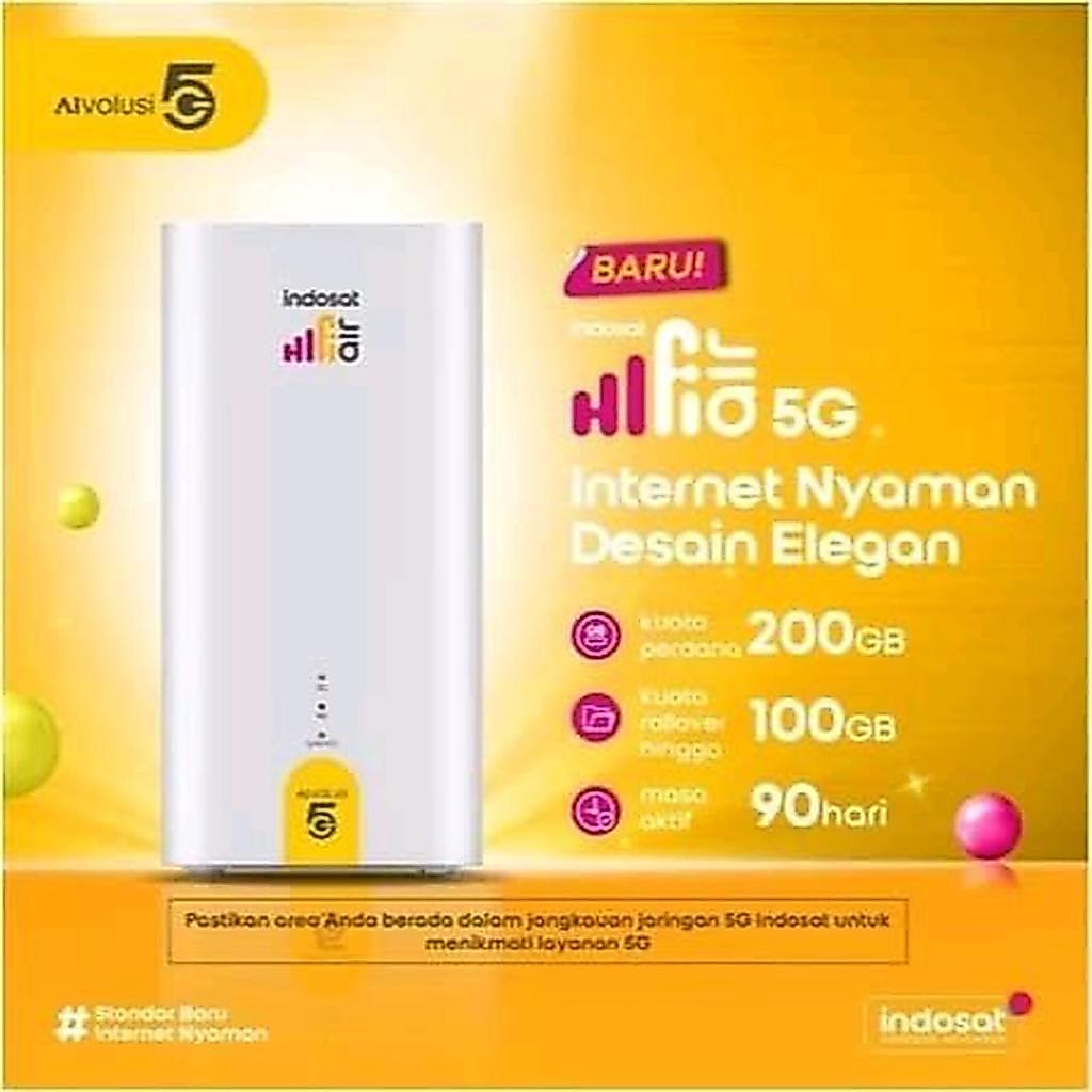 INDOSAT HIFI AIR H153 Modem WiFi 5G High Speed Free Kuota 215GB Powered By Huawei