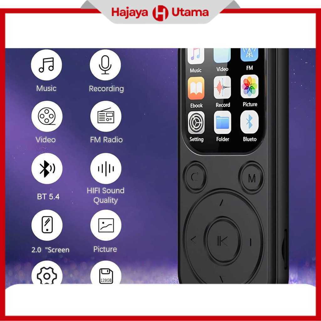 MP3 Digital Audio Player HiFi Bluetooth MP4 2 Inch 210mAh - SD-09
