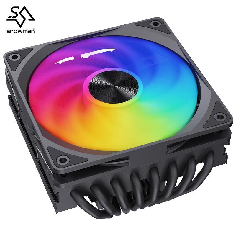 SNOWMAN MC75-8 ITX cooling CPU Cooler Air 8 heat pipes PC raator ARGB Fans PWM Intel LGA1851 1700 12