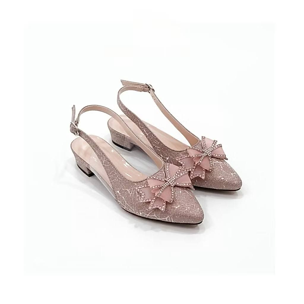 Florashoes Layla Mules Wanita 3cm Rose Gold