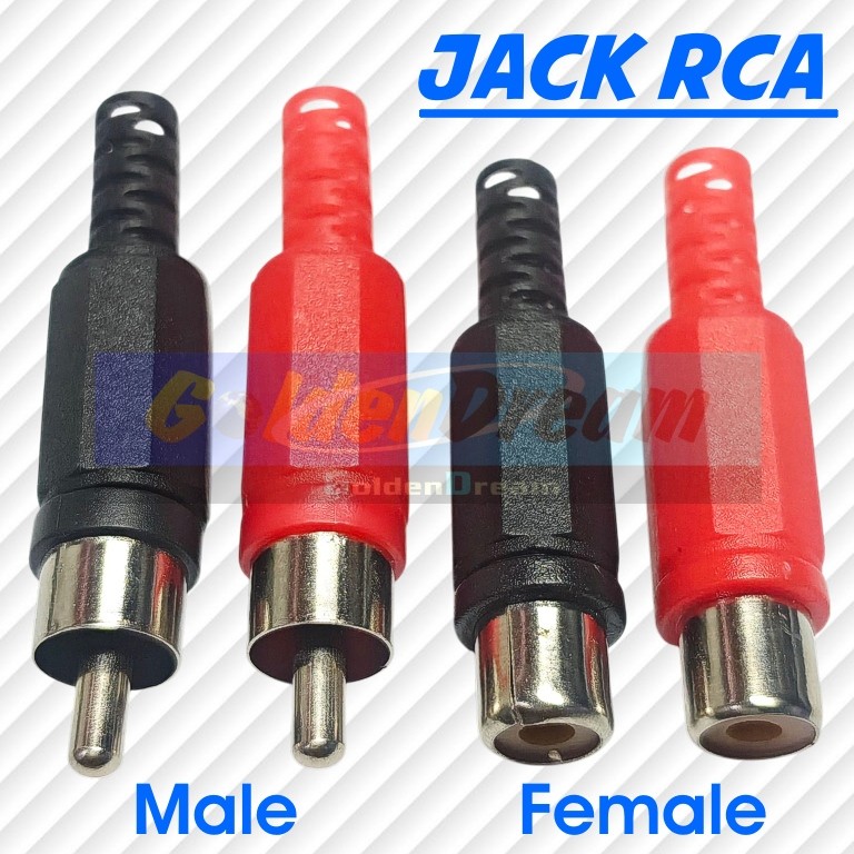 GRD - Jack RCA Male Female Socket Audio Video Konektor Jek Jantan Betina Soket TV Ampli DVD Player