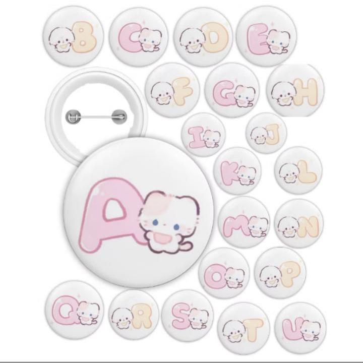 PinQu Pin Bros Press Huruf 32mm / bros tas ransel brooche alphabet bros huruf bros mode korea pin hu