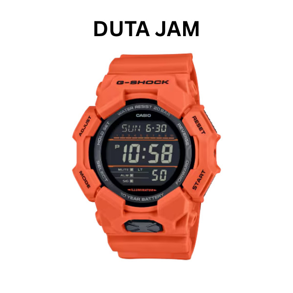 JAM TANGAN PRIA CASIO G-SHOCK GD-010-4 GD010-4DR DIGITAL ORANGE RESIN STRAP ORIGINAL