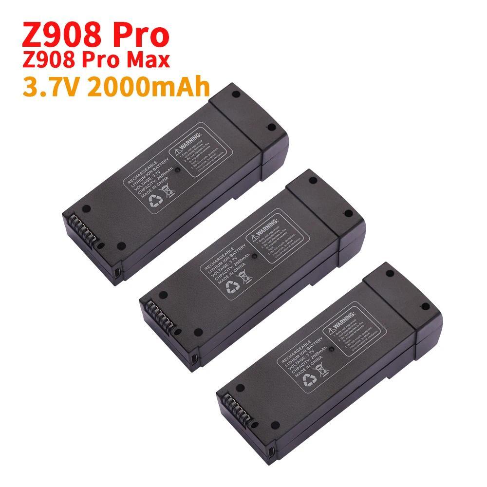 Z908 Pro MAX Battery 3.7V Battery for Z908 PRO MAX RC Plane 3.7V 2000MAh Oringal Z908 MAX Grey/ Blac