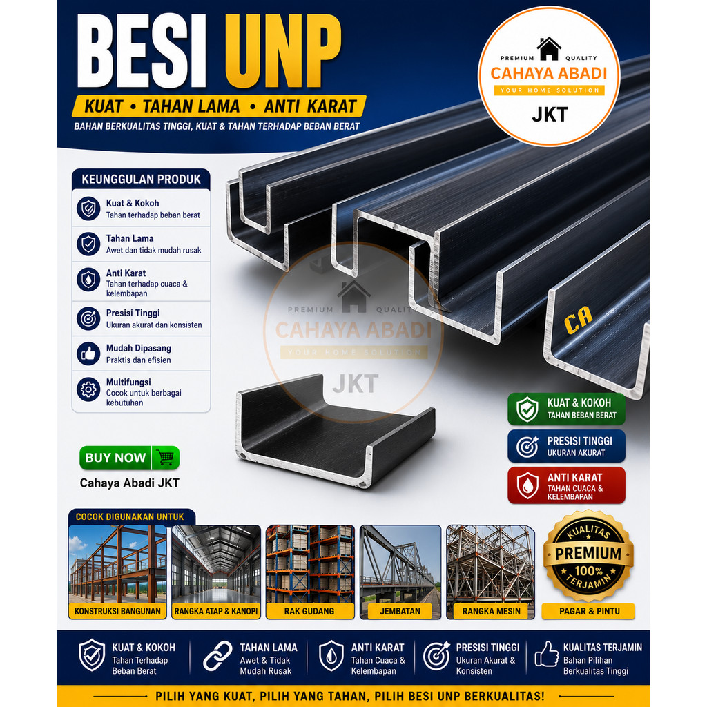 BESI BAJA UNP 200 Panjang 6 meter