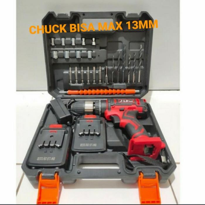 BOR CORDLESS JLD 36V BATERAI IMPACT DRILL - KEPALA BOR 13MM