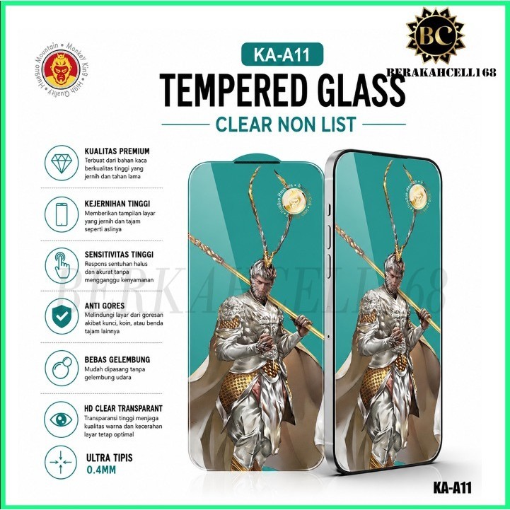 KA-A11 TEMPERED GLASS CLEAR NON LIST MONKEY KING FOR ITEL A200 A100C CITY 100 ITEL A80 ITEL A70 A60 