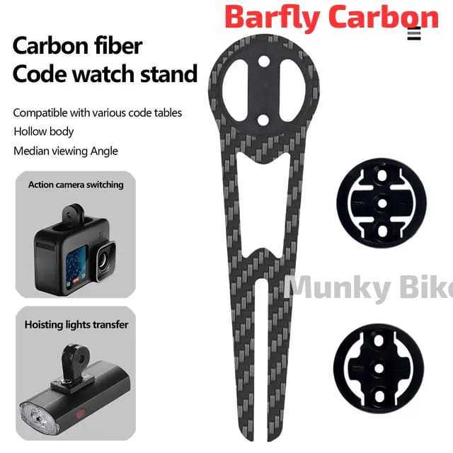 Foto Carbon Bar fly Mounting Stem Holder Barfly Bracket Speedo Lampu Gopro Sepeda