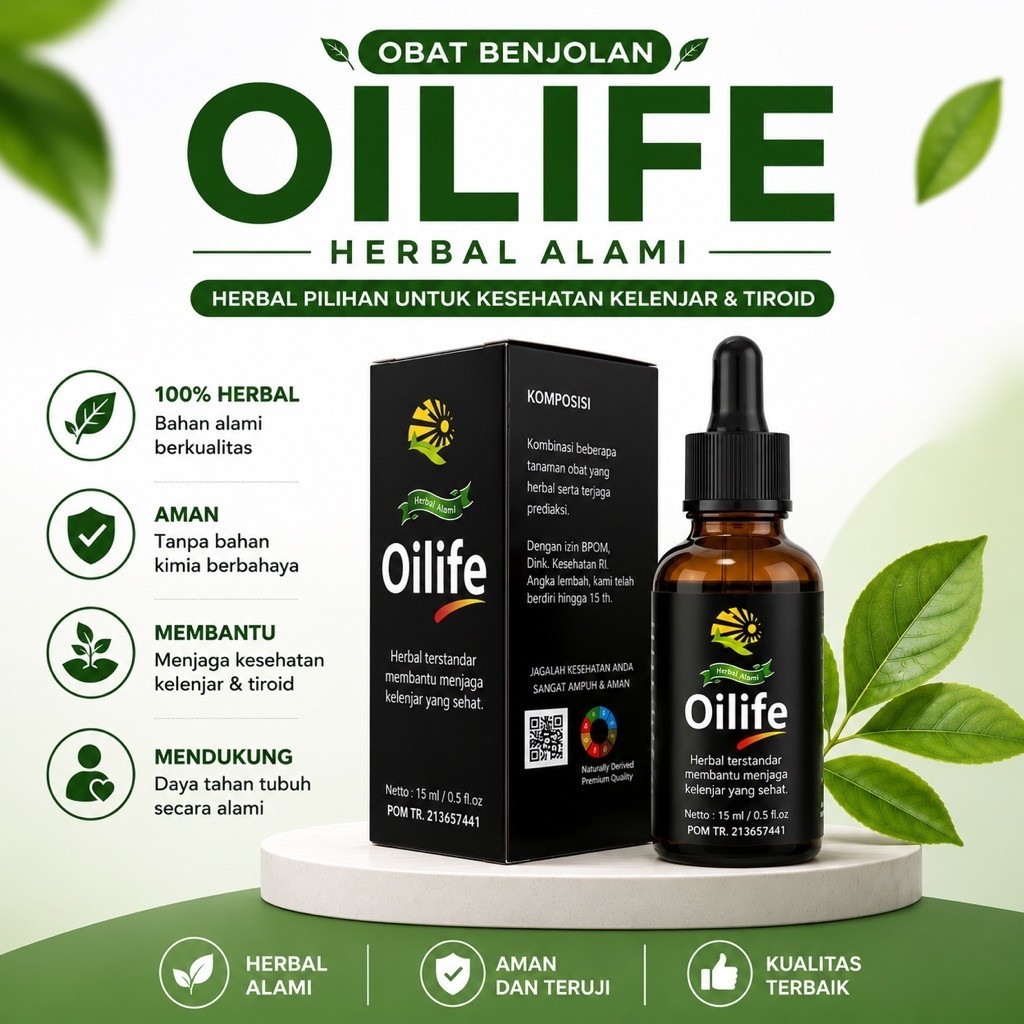 Oilife minyak oles herbal atasi benjolan,lipoma,tiroid Terlariss