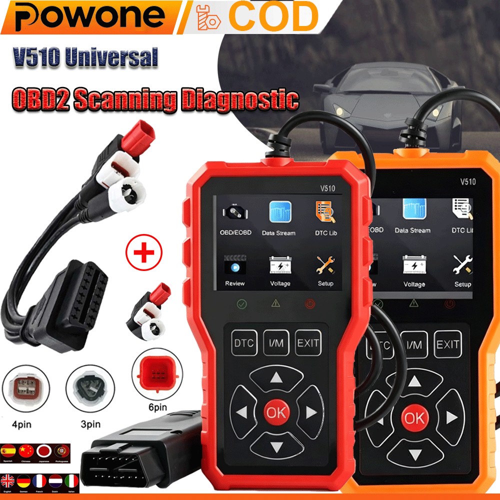 OBD2 V510 Scanner Check Engine Mobil | Baca Hapus Kode Error ECU + Monitor RPM Suhu Real-Time + Tes 
