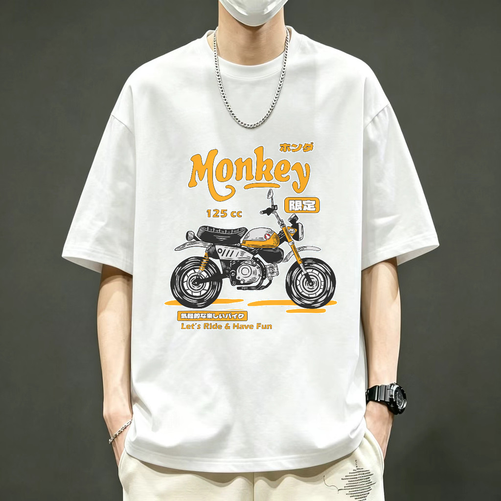 Kaos Pria Honda Monkey 125 cc Motor Klasik Kaos Vintage Kaos Lengan Pendek Sablon Kaos American Styl
