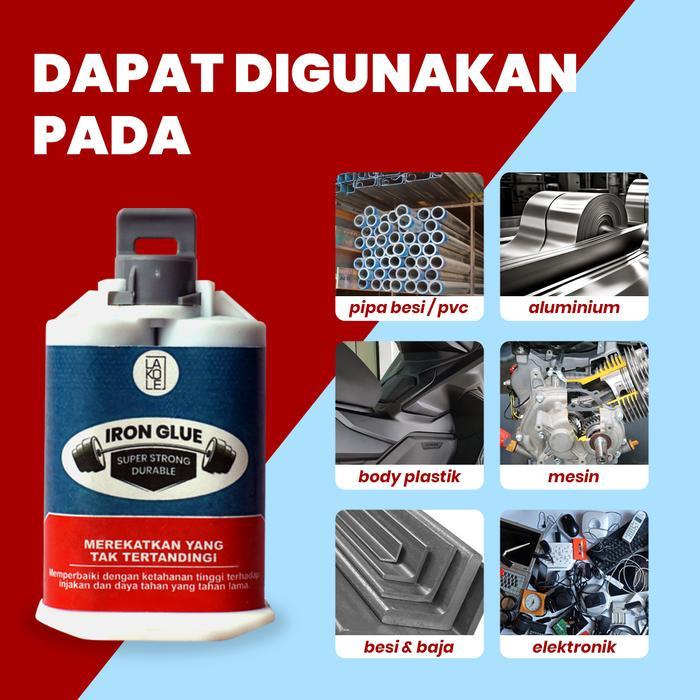 LEM LAKOLE GX Super Kuat Penambal Besi Steel Metal Radiator Anti Bocor Tahan Panas Lem Perekat Super