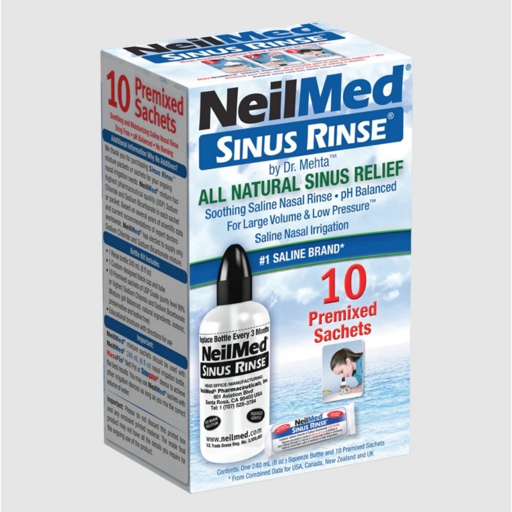 NeilMed Sinus Rinse Starter Kit 10 Packets - Terapi Sinus Alami Cegah Hidung Tersumbat