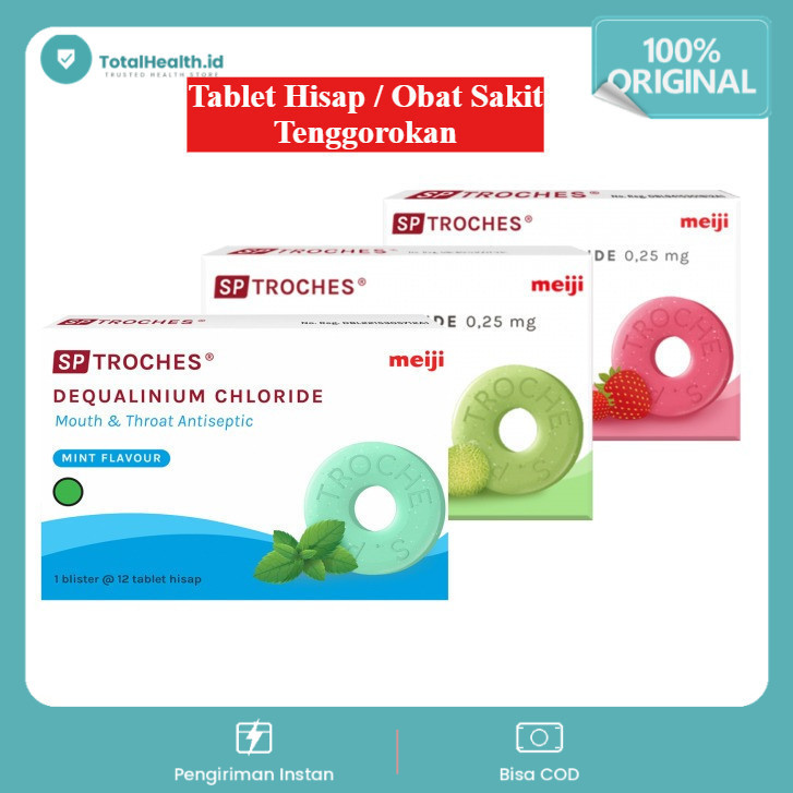 SP Troches Meiji 12 Tablet Hisap / Obat Sakit Tenggorokan / Obat Radang Tenggorokan | Troces
