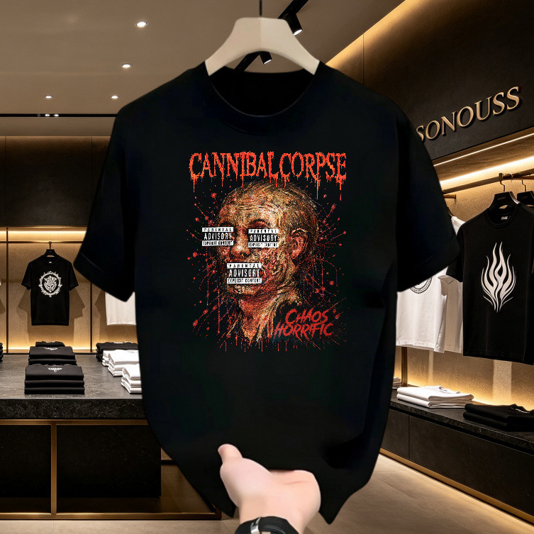 Kaos Band Cannibal Corpse Chaos Horrific Unisex Motif Horror Gore, T-shirt Pria Distro Original 100%
