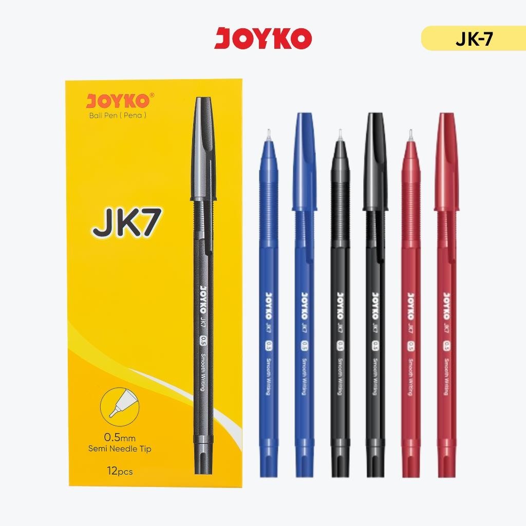 JOYKO Ball Pen Pulpen 1 Pack JK-7 0.5mm Isi 12 Pcs