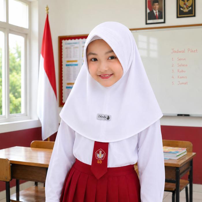 Dhinda Hijab - Bergo Anak Sekolah SD/SMP - Hitam, Anak