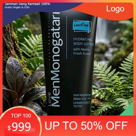 TERLARISS MenMonogatari Hydrating Body Lotion 200ml dengan Aroma Segar Pria untuk Kesehatan Kulit - 