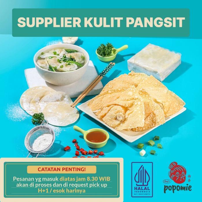 Popomie Kulit Pangsit Goreng Renyah Lezat 1kg HALAL MUI 80pcs 10cm Tanpa Pengawet Berkualitas - Kota