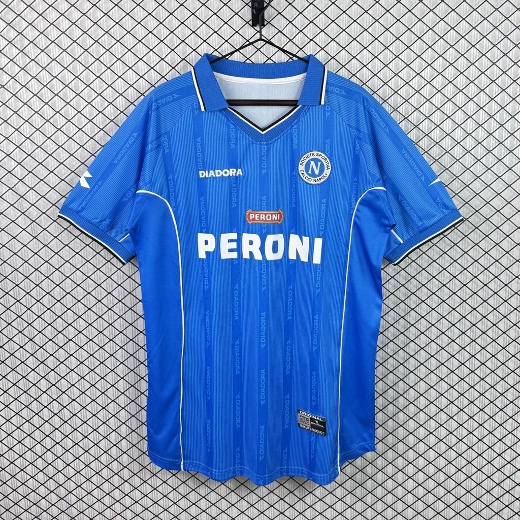 2000/01 rumah Napoli retro jersey lengan pendek