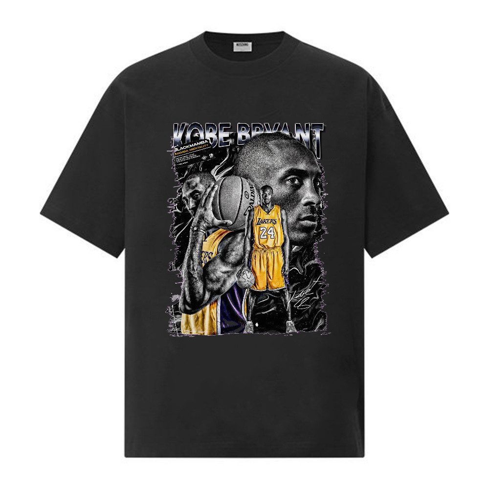 Kaos Kobe Bryant Lakers Basket Pria Wanita, Motif Legenda NBA Retro Vintage, Oversized T-Shirt Katun