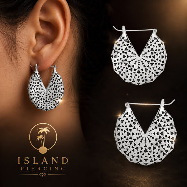 Anting kuningan putih, model mayan besar