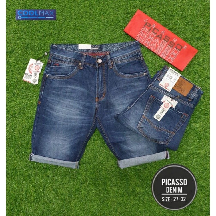 Celana pendek picasso denim ORI (PICASSO ORGINAL IMPORT TERBARU ) TERMURAH jeans