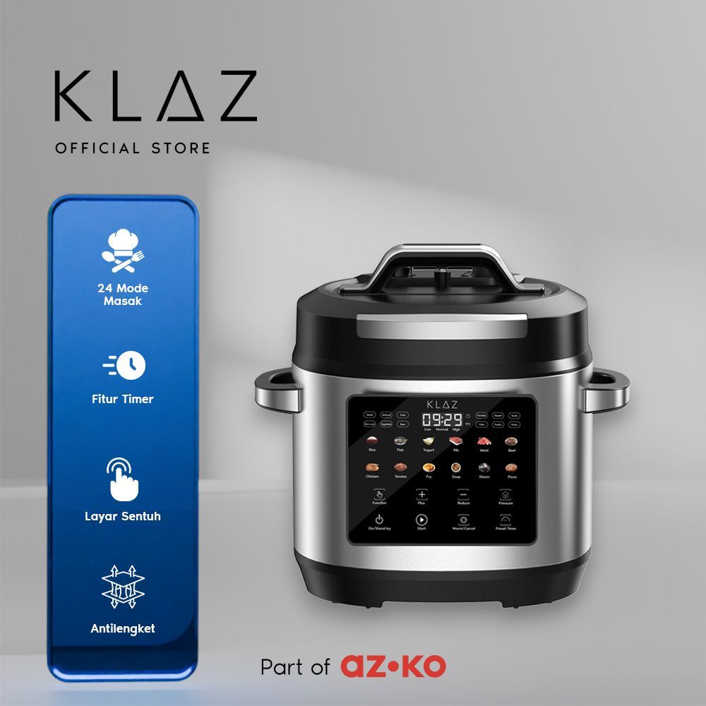 KLAZ Pressio Panci Digital Pressure Cooker 5 Liter 900 Watt - Silver Digital Pressure Cooker Presto 