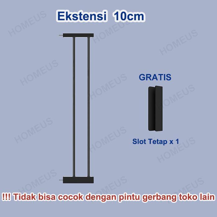 Homeus Baby Safety Gate Pagar Pintu Bayi Pagar Pengaman Bayi Pembatas Bayi Anak Tangga - Hitam ekste