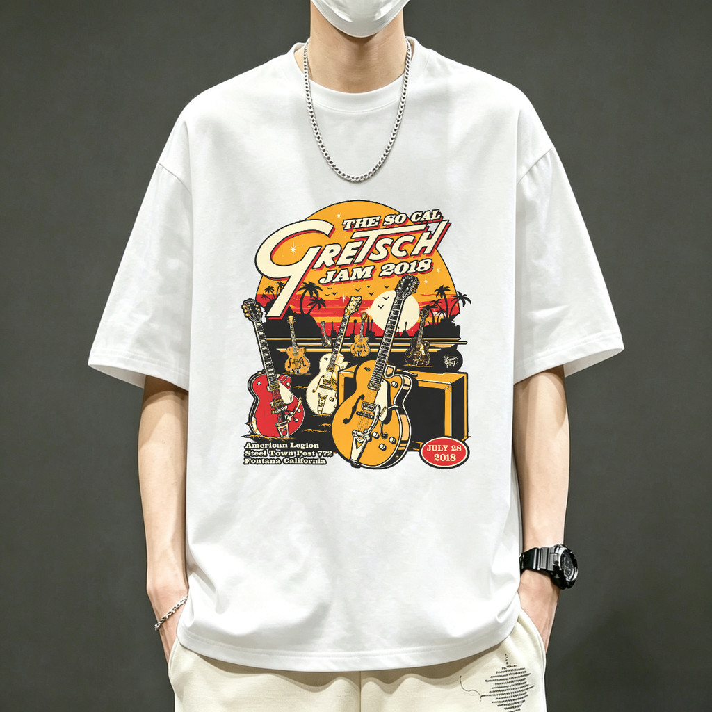 Kaos Band The So Cal Gretsch Jam 2018 Kaos Vintage American Style T Shirt Unisex Lengan Pendek Band 