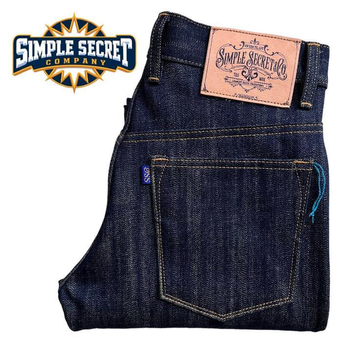 Celana Panjang Jeans Raw Denim Blue Indigo Sluby Texture 15oz Selvedge - Slimstright Fit, 26