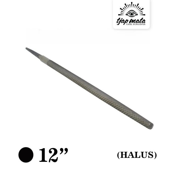 Kikir Besi Bulat (Halus) 12" Tanpa Gagang Original TJAP MATA / CAP MATA