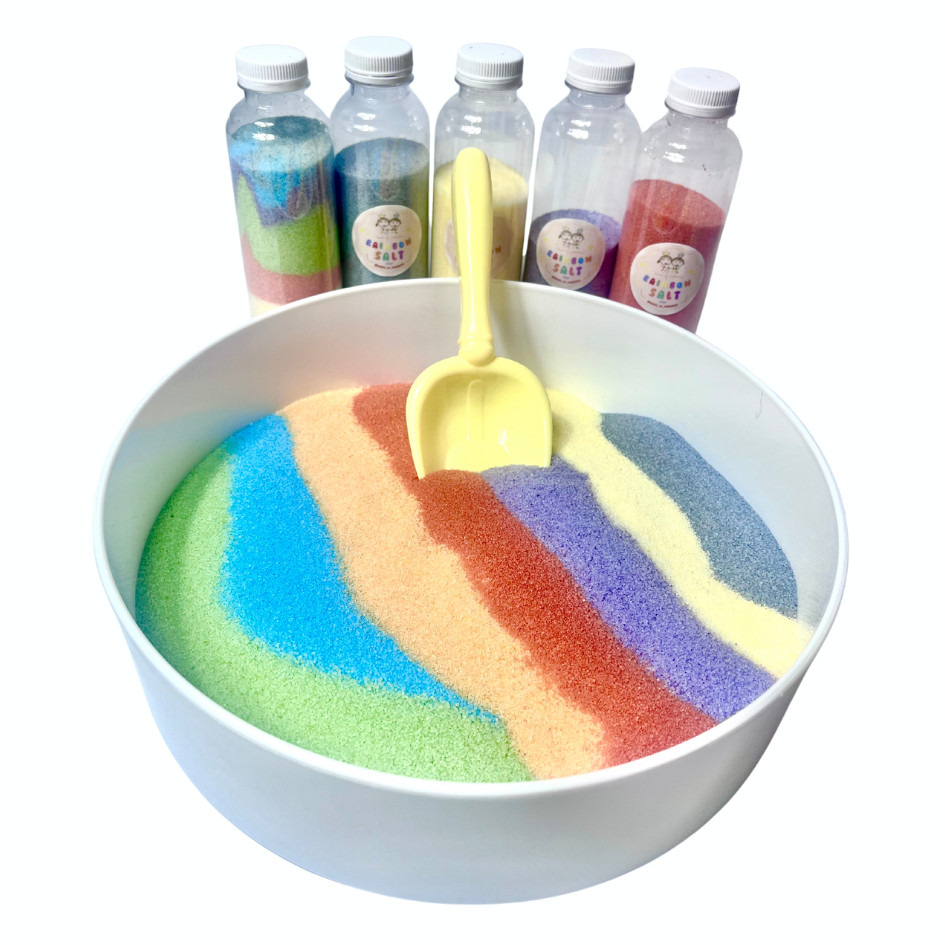 Pasir Warna Warni Rainbow Salt Garam warna warni/ media sensori/ sensory play/ mainan pasir anak