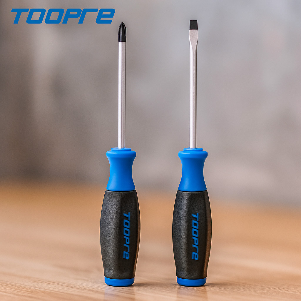 Toopre Obeng Plus Minus Phillips Slotted Screwdriver CR-V Baja Kuat Ujung Magnet Gagang Karet Anti S