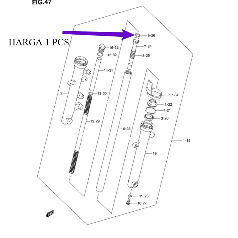 Ring Plastik Fiber Shock RC100 / Shogun 110-125 FD/FL – Original SGP 51196-39140-000