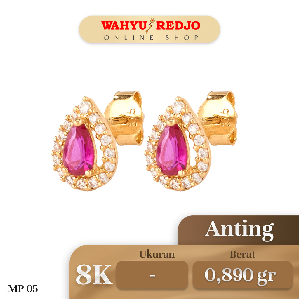 Anting-Anting Emas Tusuk Mata Ungu 8K Wahyu Redjo AN-8K-29276018