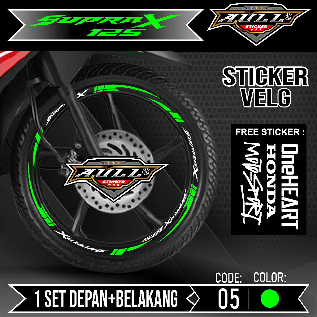 Stiker Cutting Velg Supra X 125 - Aksesoris Stiker Cutting Sticker List Velg Motor Honda Supra X 125