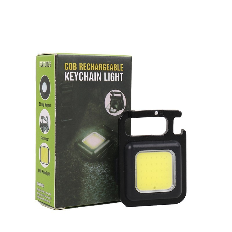 Senter Mini Led Cob Gantungan Kunci Besi Lampu Kecil Keychain Camping Alumunium Cas Usb
