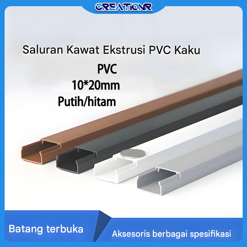 （1 Barang）Pipa Listrik PVC 20x10mm/Penutup Kabel Dinding/Lantai/Trunking Kabel Anti Rayap/pipa Kabel
