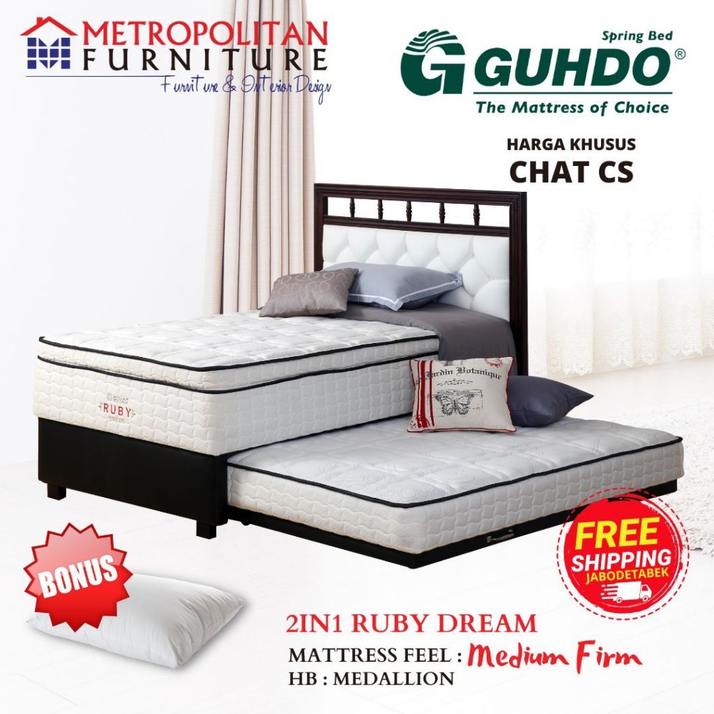 Springbed GUHDO 2in1 Ruby Dream Latex Full Set Medallion Style Spring bed Kasur