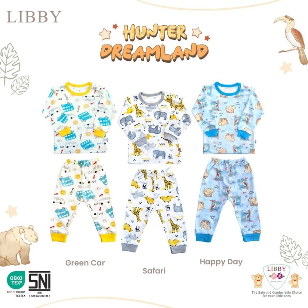 LIBBY Setelan Oblong Panjang Celana Panjang  Motif HUNTER DREAMLAND (1STEL)