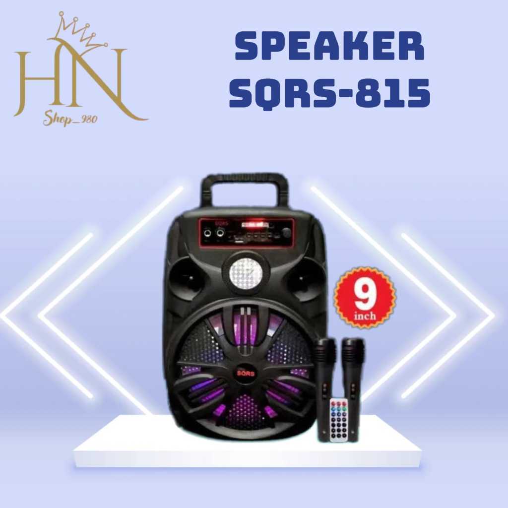 Speaker bluetooth portable SQRS-885 dan 815 bass sound plus mic karoke 9in LED/