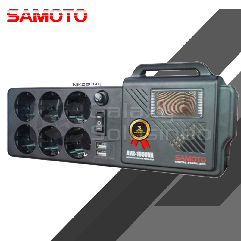 SAMOTO AVR1000G - 1000VA Relay Control With LED Display Germany Socket Stabilizer - CG