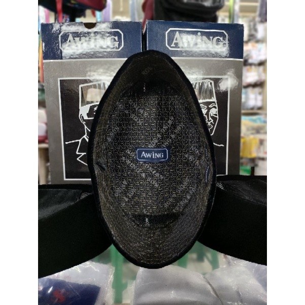 (Pesona Cahaya) Peci Hitam Polos 'AWING' AC Tinggi 7 Dan 8