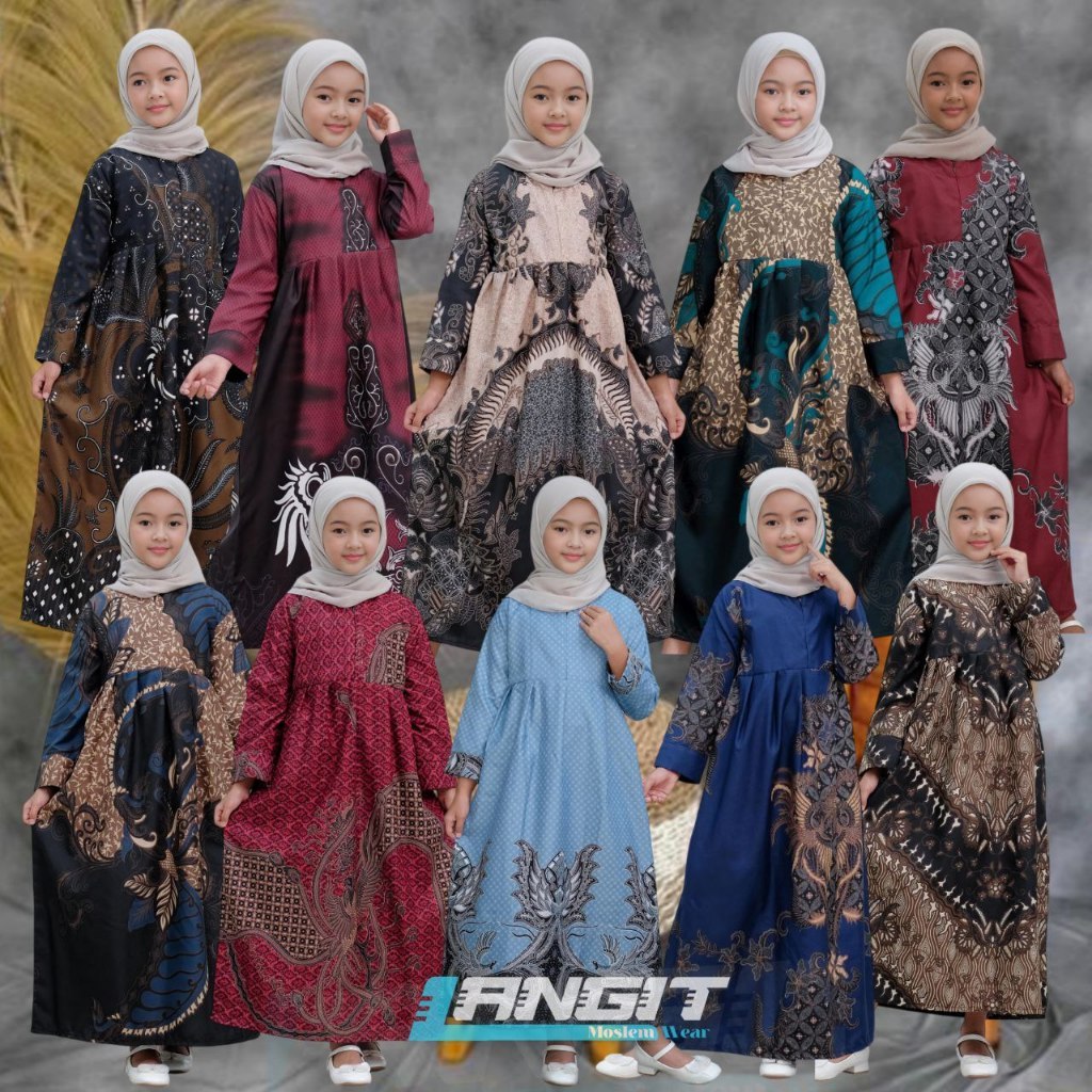 (Gratis Ongkir) Baju Batik Anak Perempuan Usia 2-13 Tahun Dress Anak Gamis Batik Anak Gamis Anak Leb